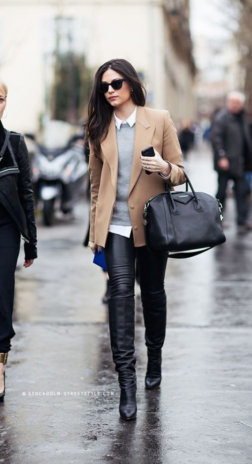 Stylish And Sexy Work Looks With High Boots