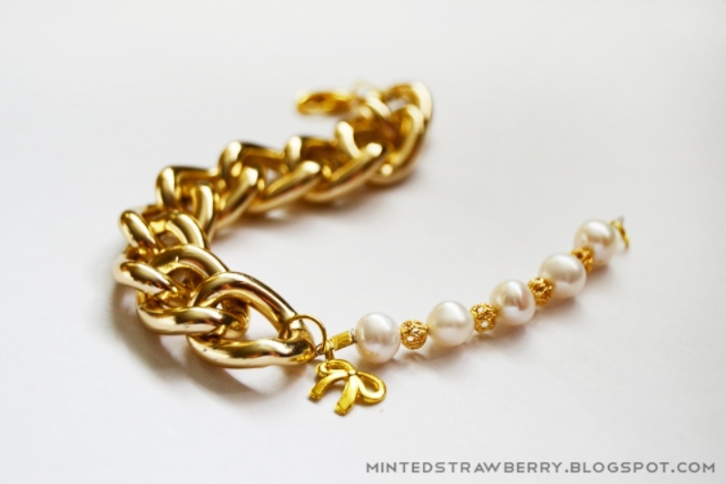 Stylish diy chunky pearl bracelet for nights out  3
