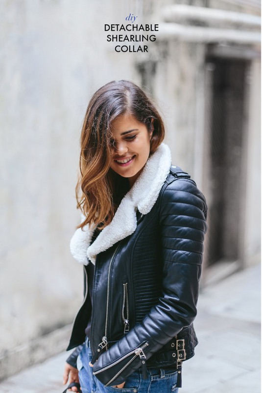 Stylish diy detachable shearling collar for your jacket  1