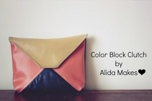 color blocked leather clutch (via styleoholic)