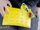 neon spiked clutch