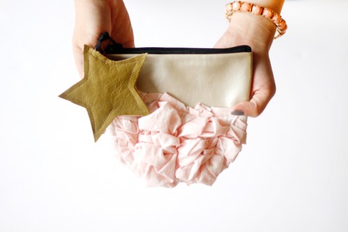 Super Cute DIY Smashed Fabric And Leather Pouches