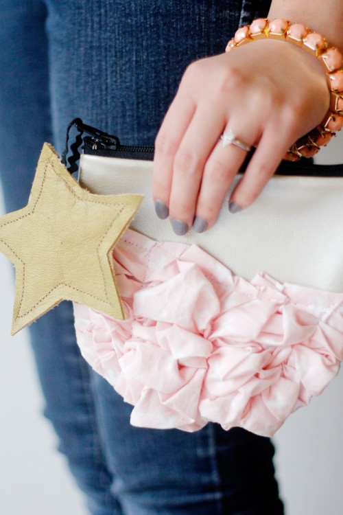Super Cute DIY Smashed Fabric And Leather Pouches