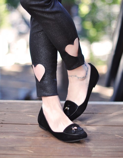 DIY Heart Cut Out Ankle Jeans For Valentine’s Day