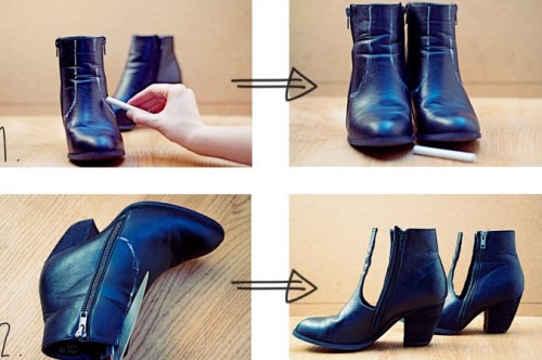 Trendy DIY Cut Ankle Boots