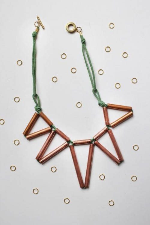Trendy DIY Geometric Copper Necklace