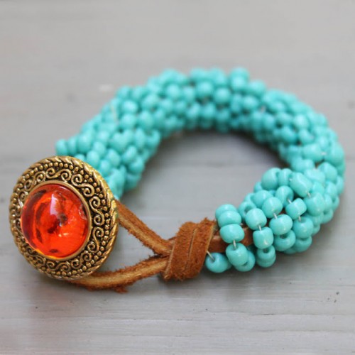 Turquoise Wrapped DIY Statement Bracelet