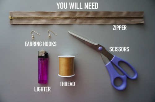 Unique DIY Zipper Earrings