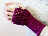 bullion stitch fingerless gloves